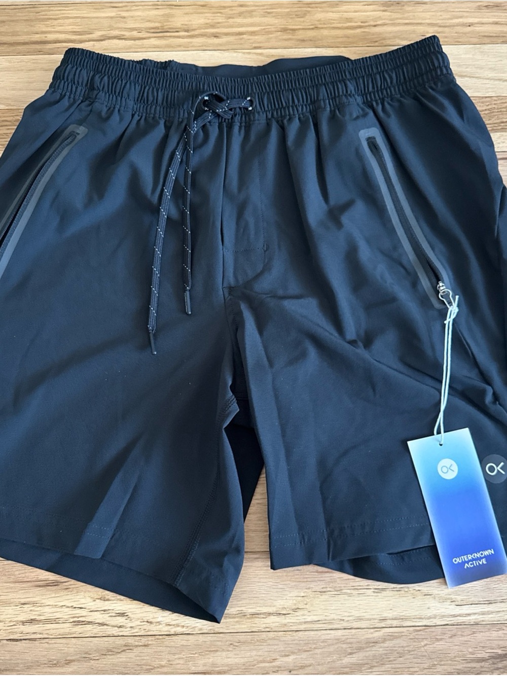 Outerknown Black Athletic Shorts with Drawstring